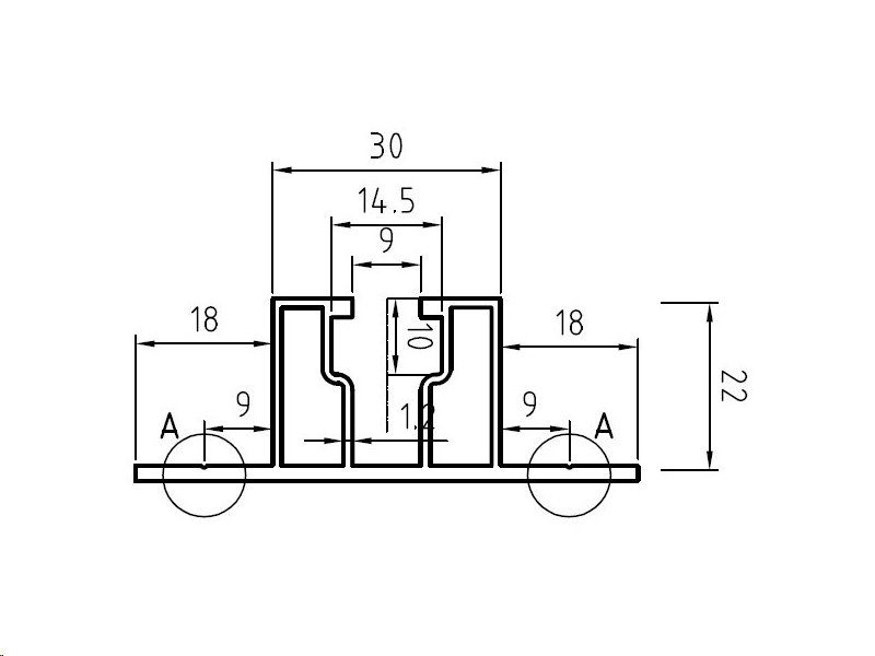 HNP5 Montážní hliníkový profil trapézový nízký 24.5x66 mm, délka 4.30m (na trapéz)