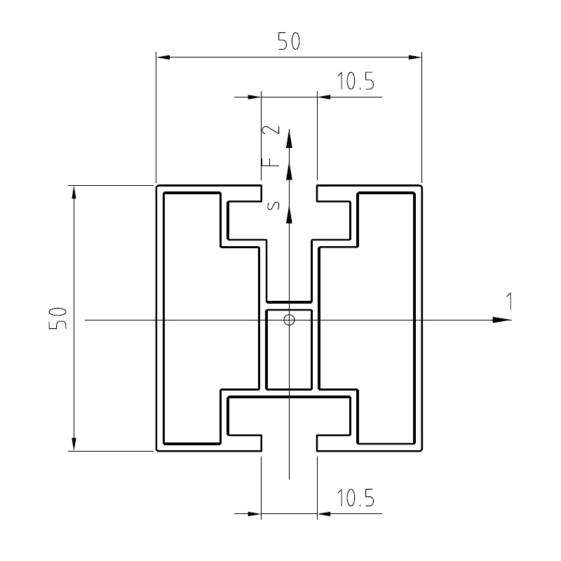 Hliníkový profil HNP2 - 50x50mm - délka 6 m (1ks)